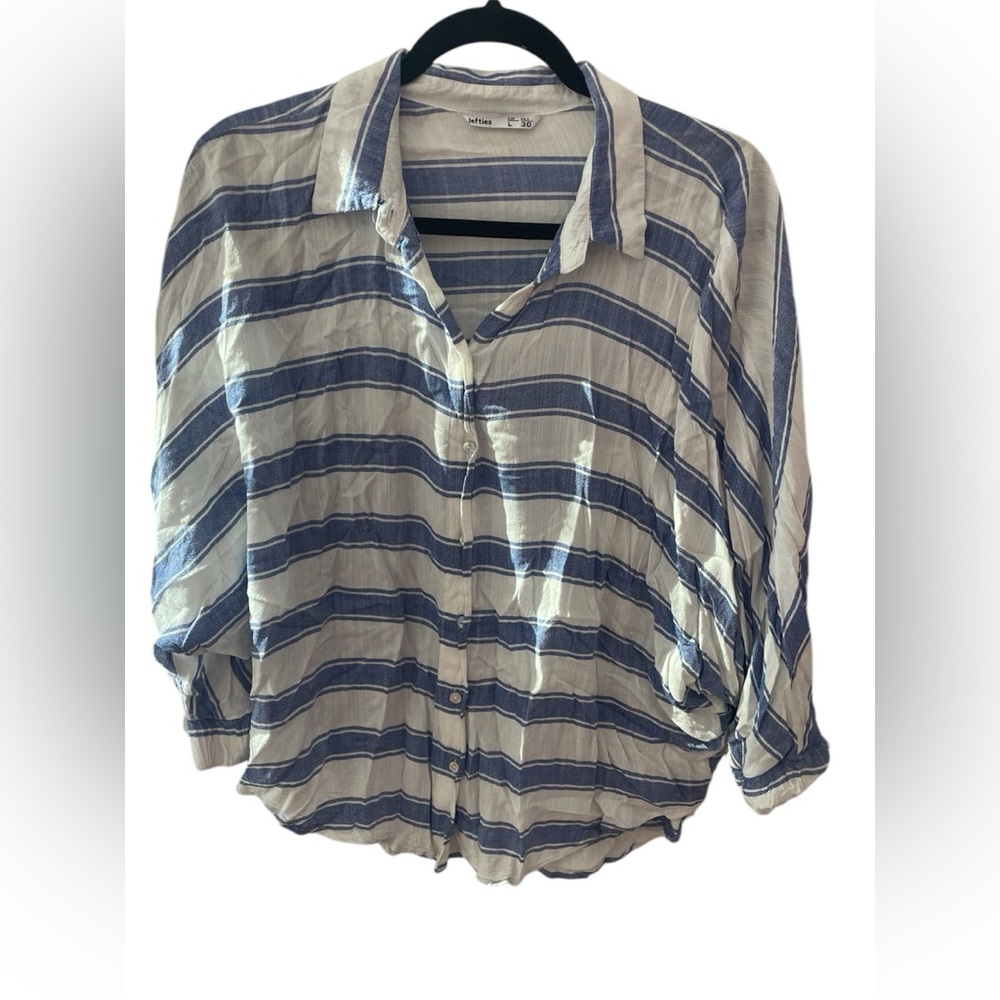 Lefties Blue and White Striped Blouse